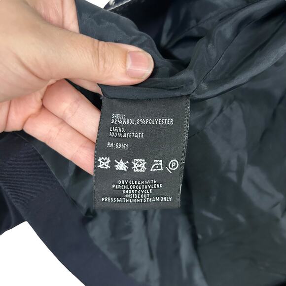 Carlisle Quiet Luxury Wool Blend Jacket Navy Contrast Stitch Size 8 - Picture 7 of 9